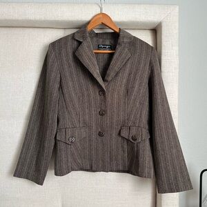 Chic Brown Striped Blazer
